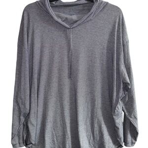 Lands’ End Gray & Black Cowl Neck Long Sleeve Sweat Shirt Size 1X 16W-18W